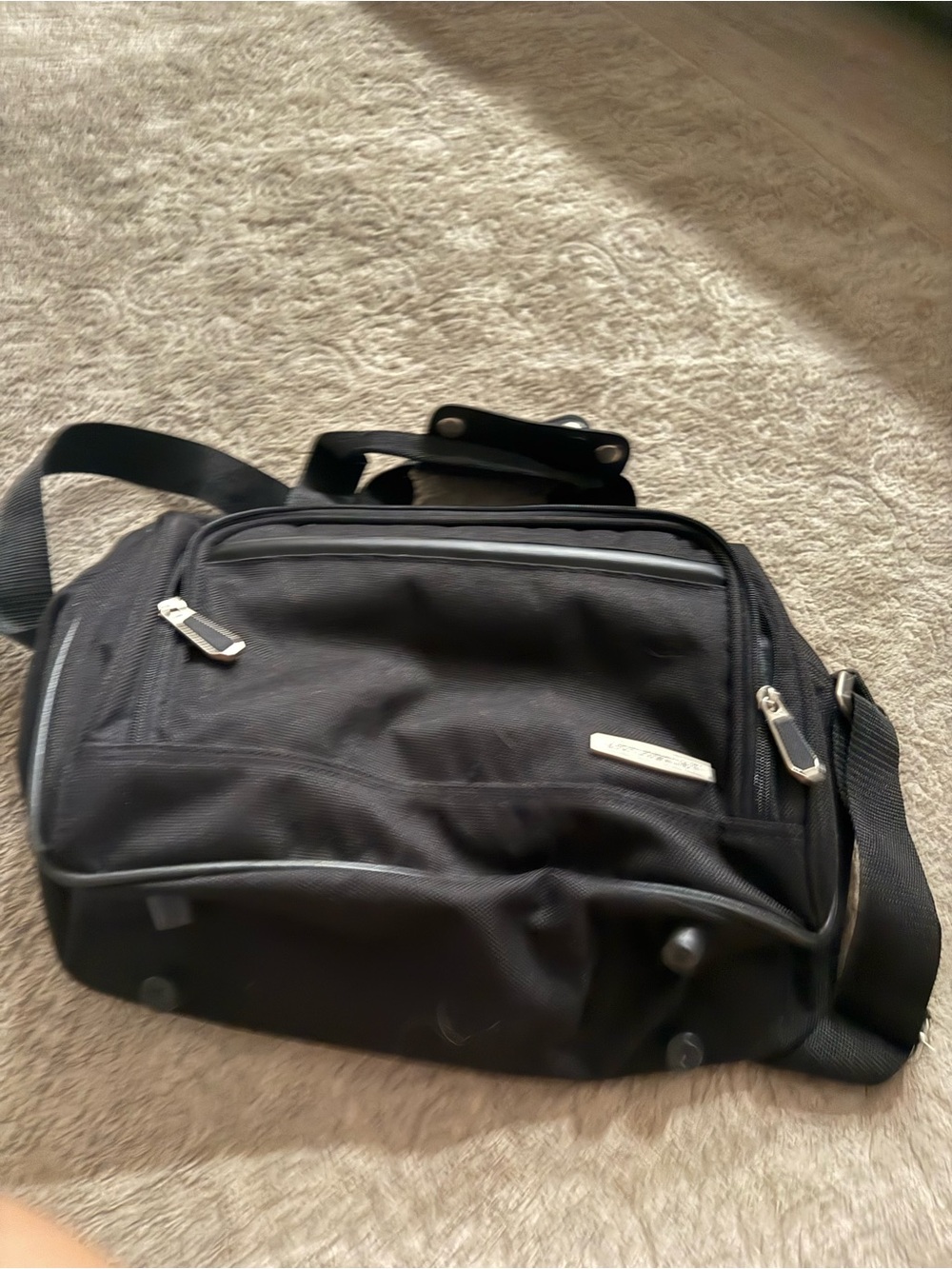 Black Unisex's Travel Messenger Bag with Adjustable Shoulder Strap
